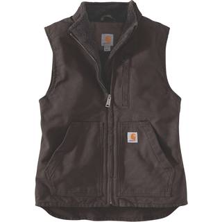 Carhartt Women's Sherpa Lined Mock Neck Vest Fleecevest Damer størrelse M farve grå