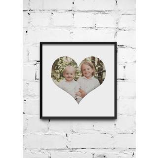 Focus Passepartout 40x40 / Heart 30 dia Polar White - Ramme