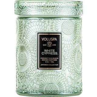 Voluspa Small Glass Jar White Cypress 50h