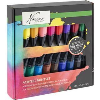 Nassau Fine Art Akrylmaling i æske - 18 tuber maling