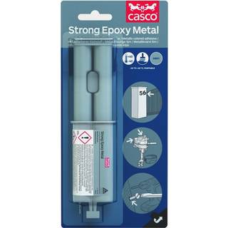 Epoxylim Casco Strong Epoxy Metal, 2-komponent, til metal, 24 ml, grå