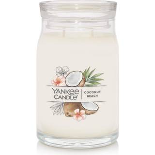 Yankee stearinlys kokosn?dstrand duftende signatur 20 oz stor krukke 2-wick stearinlys over 60 timers forbr?ndingstid