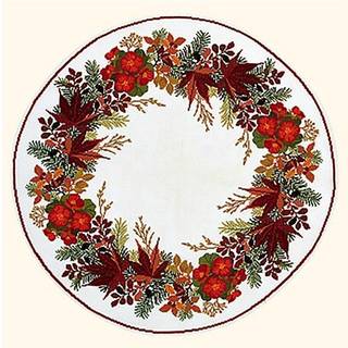 Broderikit Begonia Rød kant Broderikit med et fint Eva Rosenstand begoniamotiv Lav din helt egen juledug med dette nydelige kit Den færdige dug har en diameter på 58 cm.