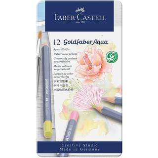 Faber Castell Gofa Aqua metal box of 12 pastel colours