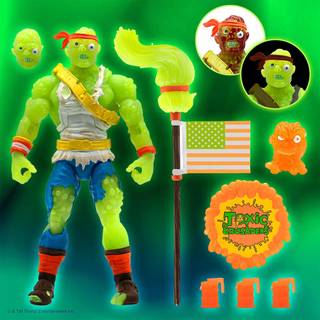 Super7 Toksisk korsfarer Ultimates: Radioactive Red Rage Toxie Action Figur Multicolor