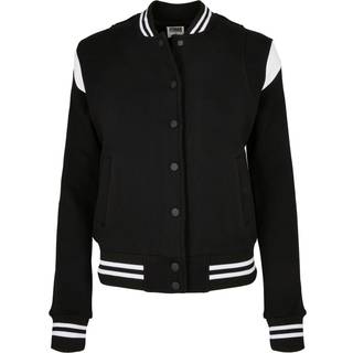 Urban Classics Dame Inset College Sweat Jakke Sort / Hvid