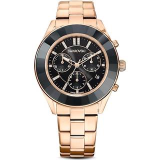 Octea Lux Sport Uhr, Schweizer Produktion, Metallarmband, Schwarz, Roségoldfarbenes Finish