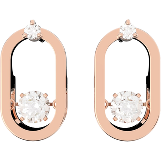 Swarovski Sparkling Dance Ohrstecker, Rundschliff, Ovale Form, Weiß, Roségold-Legierungsschicht