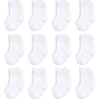 Rörad av naturen Baby Girls Organic Cotton Casual Sock White 12-Pack 6-12 månader USA