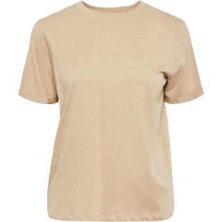 Pieces - Pcria Ss Fold Up Solid Tee - 3782170 Silver Mink