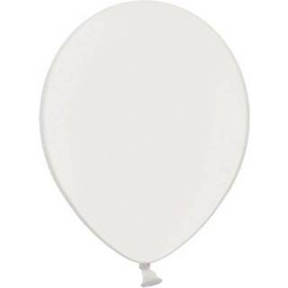 100 stk. Økologiske balloner metallic hvid 12" - Biologisk nedbrydelig festdekoration