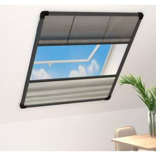 plisseret insektnet til vinduer 80x100 cm afskygning aluminium