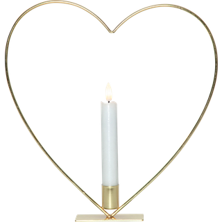 Star Trading - Indoor Decoration Flamme Heart - 28 cm - Messing