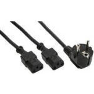 Apparat strømadapter Y-split kabel (1x Schuko Type F 2x C13) | 1, | PRIS-MATCH