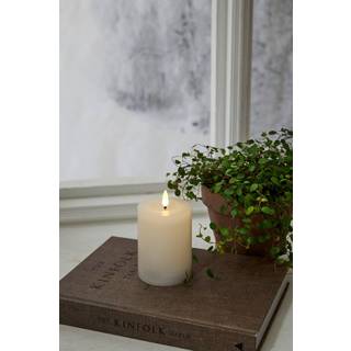 FLAMME FLOW bloklys LED 12,5 cm - Hvid