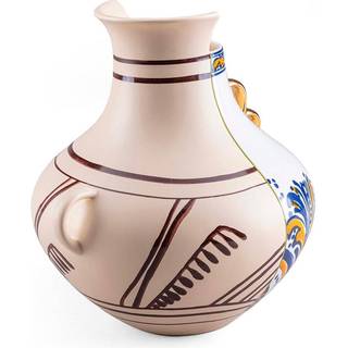 SELETTI Vase Hybrid Nazca, hvid/farvet, Ø 22,5 cm, porcelæn