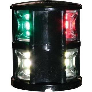 Kombinationslanterne til central montering Lalizas FOS LED 12 Tricolor &amp; Anchor light, 3 W, 12 - 24 V, 112.5°/112.5°/135°/360°, sort plast, 70 x Ø60 mm, rød/grøn/hvid, til både &lt;20 meter + lyskilde LED 3 W