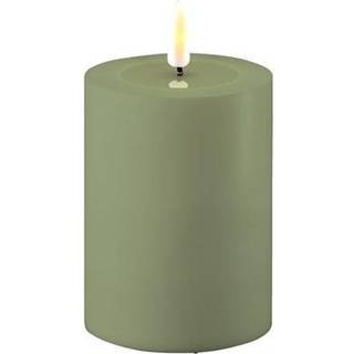 Støvet grøn LED Bloklys 7,5x10 cm - Outdoor