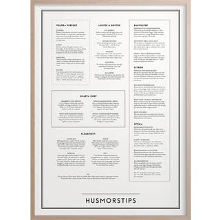 Kunskapstavlan® Housewife Tips Poster 50x70 Cm - Plakater Sort - 1160