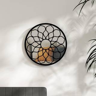 spejl 40x3 cm rundt jern sort
