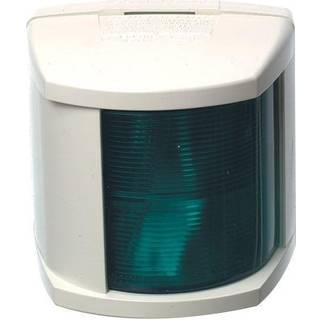 Styrbordslanterne til sidemontering Hella 2984, 25 W, 12 V, 112.5°, UV-bestandig hvid plast, 108 x 107 x 90 mm, grøn, til både &lt;20 meter + lyskilde Halogen (12 V/25 W)