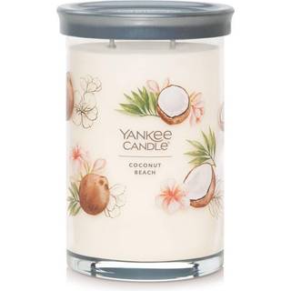 Yankee stearinlys kokosn?dstrand duftende signatur 20 oz stor tumbler 2-wick stearinlys over 60 timers forbr?ndingstid