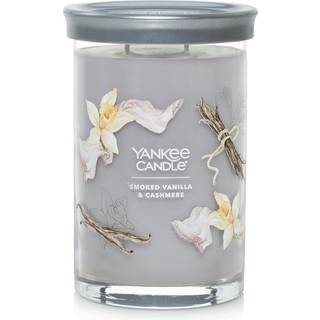Yankee stearinlys r?get vanilje & cashmere duftende signatur 20 oz stor tumbler 2-wick stearinlys over 60 timers forbr?ndingstid
