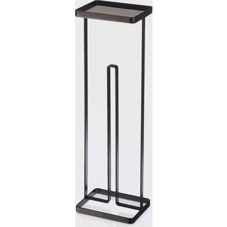 Toiletrulleholder til gulv med hylde - sort