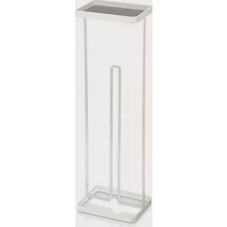 Toiletrulleholder til gulv med hylde - hvid