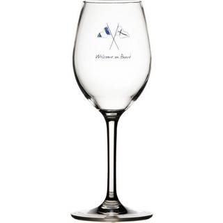 Vinglas i plast Marine Business Welcome On Board, non-slip, hvid/blå, 33 cl, 6-pak
