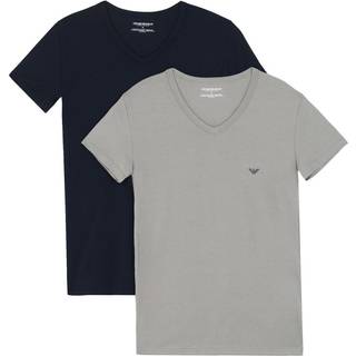 EMPORIO ARMANI Herren T-Shirts blau,grau Baumwolle & Mix unifarben