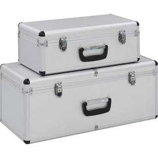 opbevaringskufferter 2 stk. aluminium sølvfarvet