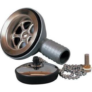 Afløbsanslutning / bundsi Barka PF2535, 25 mm (1") slange, plast, grå