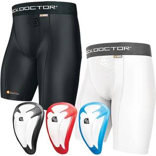 Shock Doctor Men's Core Compression Short med Bio -Flex Cup - Voksen - XX -Large - Sort
