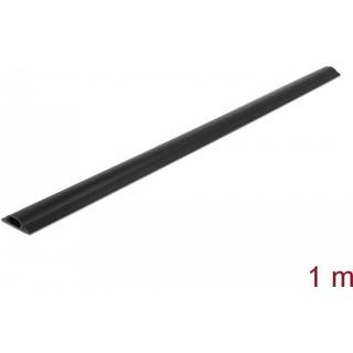 DeLOCK selvklæbende plast kabelkanal, sort (1 meter) | 50x12 mm. | PRIS-MATCH