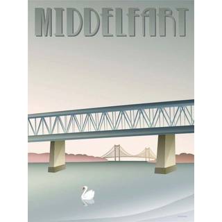 Tilbud: Spar 40% - Middelfart Gamle Bro - Plakat 50x70 cm fra ViSSEVASSE
