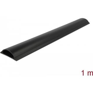 DeLOCK selvklæbende plast kabelkanal, sort (1 meter) | 89x21 mm. | PRIS-MATCH