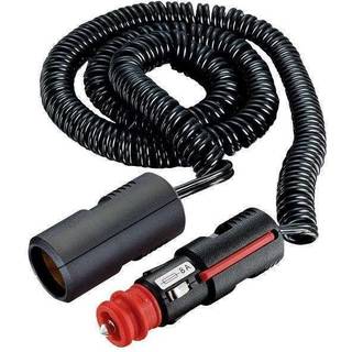 Cigarettænderstik &amp; stikprop Pro Car Extension Cable Helix Cable With Connector, rund, Ø21 mm, 12 / 24 V, 8 A, sort