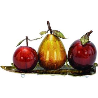 Deco 79 Metal Fruit Decorative Sculpture Decorative Home Decor Statue med fad Accent Figur 7 """" X 4 """" X 19 """" R?d