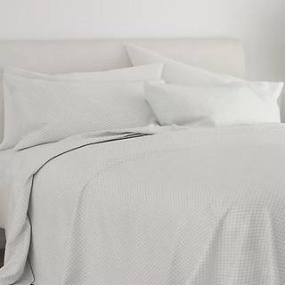 ienjoy hjem 4 stykke ark sæt præget rutet mønster King White