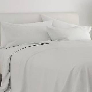 ienjoy hjem præget 4 stykke ark sæt dronning chevron hvid