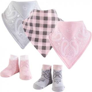 Hudson Baby Unisex Baby Cotton Bib and Sock Set Cowgirl One Størrelse