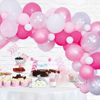 Balloon Arch/ Ballon Bue 4 Meter Lyserøde Farver