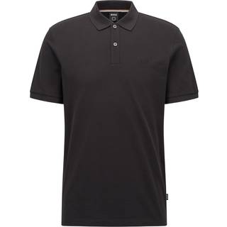 BOSS poloshirt med økologisk bomuld i sort til herre.