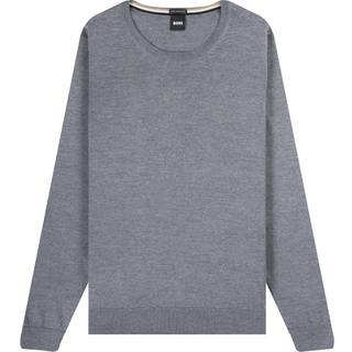 Sweater med slim fit og crew neck i merinould
