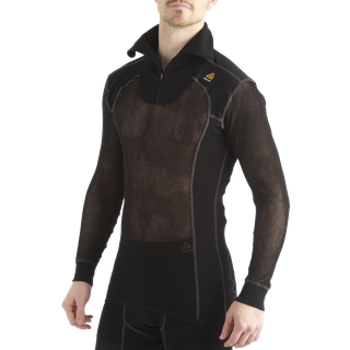 Aclima Woolnet Polo With Zip Men's Jet Black, M