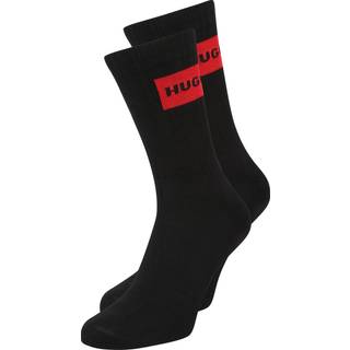 HUGO 2-pak Label Rib Socks - White - Str 39/42