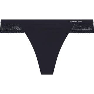 Tommy Hilfiger Lace Trim Logo Thong - Navy-2 - Small