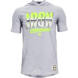 Sweatshirt med hætte Under Armour UA Project Rock CC SS HDY-GRY 1361850-011 Størrelse S (128)
