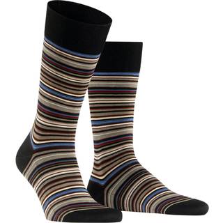 Falke Herren Socken schwarz Baumwolle & Mix Gestreift